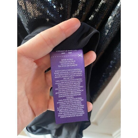 Ralph Lauren Purple Label Missandra Sequin Evening Dress Gown 16 Black Backless - Picture 12 of 16